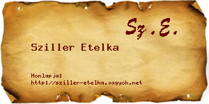 Sziller Etelka névjegykártya